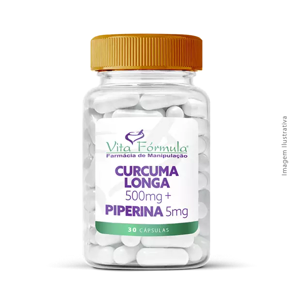 Curcuma longa 500mg + Piperina 5mg 30 Cápsulas