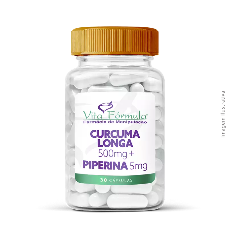 Curcuma longa 500mg + Piperina 5mg 30 Cápsulas