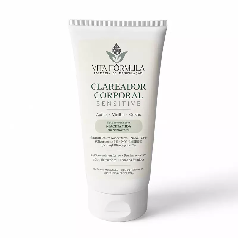 Clareador corporal sensitive Áreas sensíveis